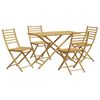 vidaXL 5 pcs conjunto de jantar para jardim bambu