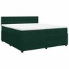 vidaXL Cama com molas/colch&atilde;o 200x200 cm veludo verde-escuro