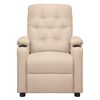 vidaXL Poltrona reclin&aacute;vel el&eacute;trica tecido cor creme
