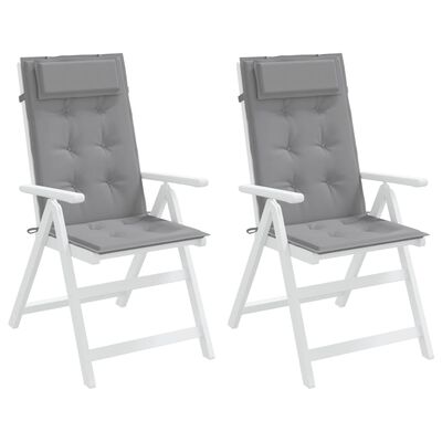 vidaXL Almofadões p/ cadeira encosto alto 2 pcs tecido oxford cinzento
