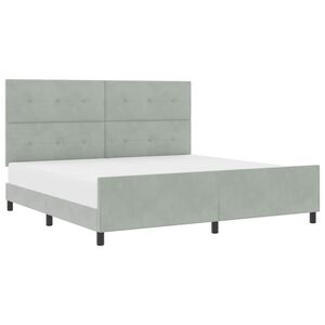vidaXL Cama Box com cabeceira Cinzento-claro 200 x 200 cm Veludo