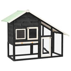 vidaXL Coelheira 140x63x120 cm madeira abeto maci&ccedil;a cinzento e branco