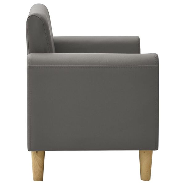 vidaXL Sof&aacute; infantil de 2 lugares couro artificial cinzento