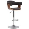 vidaXL Bancos de bar 2 pcs madeira curvada e tecido cinzento