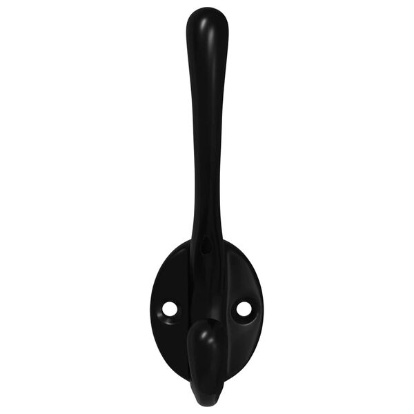 vidaXL Cabide de Roupas 2 pcs Preto 102 x 29 x 47mm Liga de Zinco