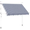 vidaXL Toldo retr&aacute;til manual 300 cm riscas azuis e brancas