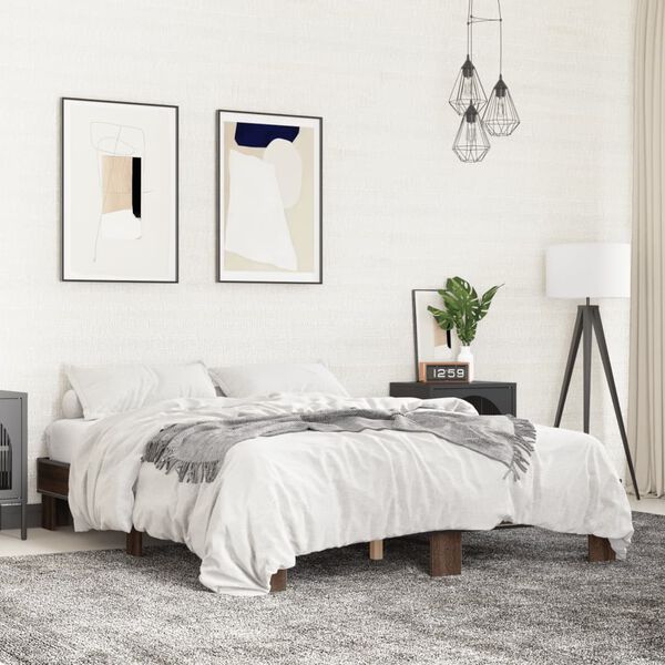 vidaXL Estrutura de cama 150x200cm derivados madeira/metal