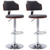 vidaXL Bancos de bar 2 pcs madeira curvada e tecido cinza-escuro