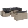 vidaXL 11 pcs conjunto sof&aacute;s de jardim c/ almofad&otilde;es vime PE cinzento