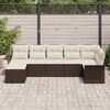 vidaXL Conjunto de Sof&aacute; de Jardim 7 pcs Castanho Rattan Sint&eacute;tico