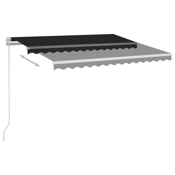 vidaXL Toldo autom&aacute;tico c/ LED e sensor de vento 3x2,5 m antracite