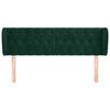 vidaXL Cabeceira de cama c/ abas veludo 147x23x78/88cm verde-escuro