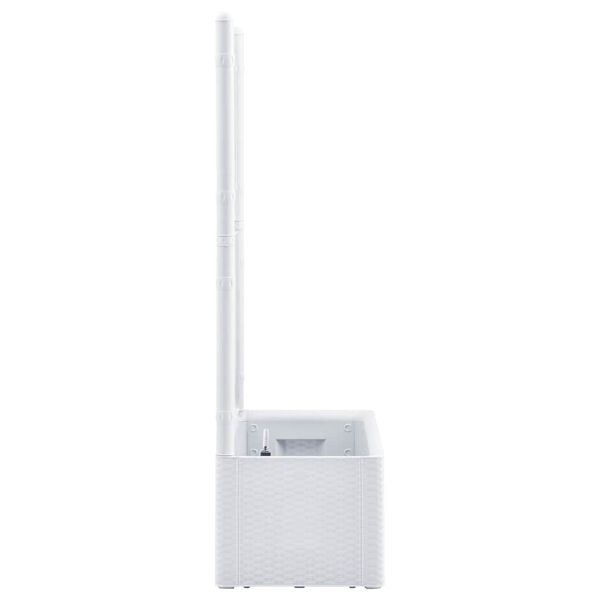 vidaXL Vaso/floreira c/ treliça e sistema de rega automática branco