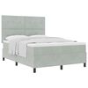 vidaXL Cama Box com cabeceira Cinzento-claro 160 x 200 cm Veludo