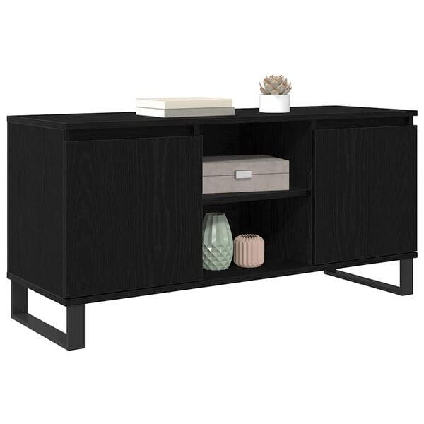 vidaXL Gabinete para TV Carvalho Preto 104 x 35 x 50 cm