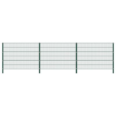 vidaXL Painel de vedação com postes ferro 5,1x1,2 m verde