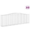 vidaXL Cestos gabi&atilde;o arqueados 9pcs 400x50x120/140cm ferro galvanizado