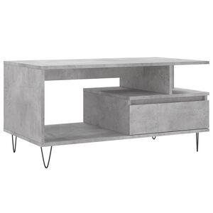 vidaXL Mesa de centro 90x49x45 derivados de madeira cinzento cimento