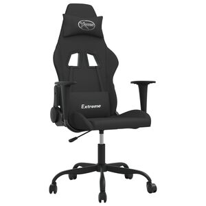 vidaXL Cadeira gaming de massagens tecido preto