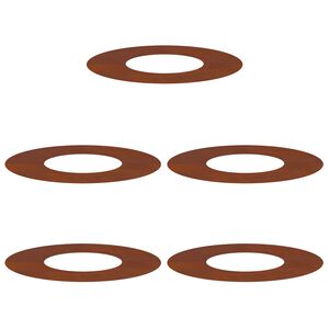 vidaXL adequado para An&eacute;is de &Aacute;rvore Planos 5 unid. Ferro Enferrujado