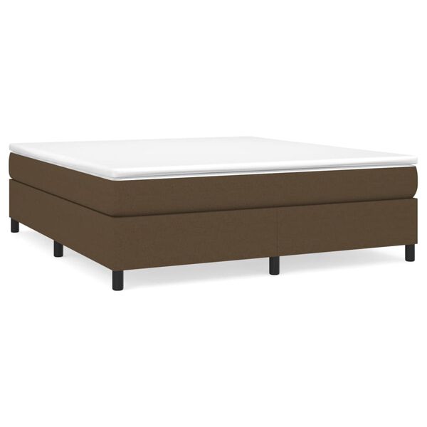 vidaXL Cama com molas/colch&atilde;o 180x200 cm tecido castanho-escuro