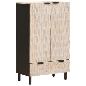 vidaXL Buff&ecirc; com gaveta Acabamento em Wash Branco 60 x 33 x 100 cm