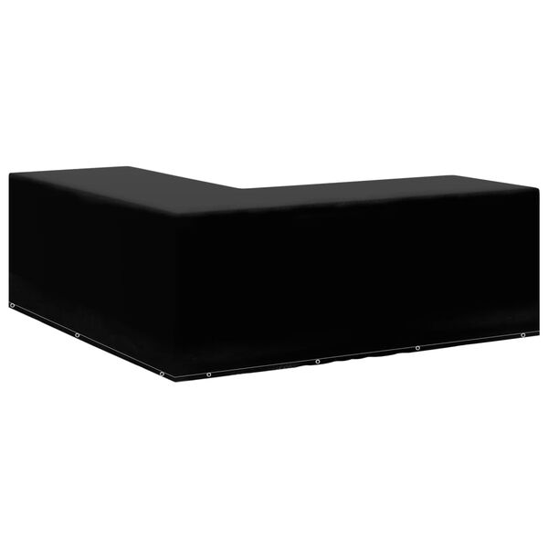 vidaXL Capas m&oacute;veis de jardim forma de L 2 pcs 12 ilh&oacute;s 250x250x90 cm