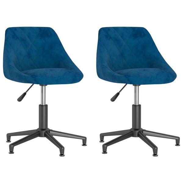 vidaXL Cadeiras de jantar girat&oacute;rias 2 pcs veludo azul