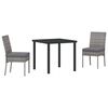 vidaXL Conjunto de Jantar para Jardim 3 unid. Cinzeto