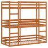vidaXL Beliche triplo 80x200 cm madeira de pinho maci&ccedil;a castanho-mel