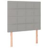 vidaXL Cabeceira cama c/ luzes LED tecido 90x5x118/128cm cinza-claro