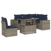 vidaXL Conjunto de sof&aacute; de jardim com 6 pe&ccedil;as e almofadas em rattan sint&eacute;tico cinza