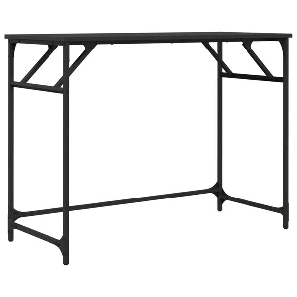 vidaXL Secretária 100x45x76cm derivados madeira/aço revestido pó preto