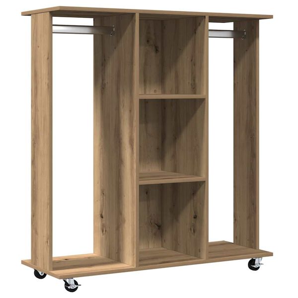 vidaXL Guarda-roupa com roda carvalho artisiano 102 x 38 x 110 cm