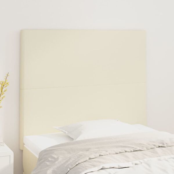 vidaXL Cabeceira Creme 90x5x118/128 cm Couro Sint&eacute;tico