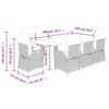 vidaXL 9 pcs conjunto de jantar p/ jardim c/ almofad&otilde;es vime PE preto