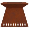 vidaXL Fire Pit Castanho 60 x 60 x 50 cm A&ccedil;o resistente &agrave;s intemp&eacute;ries