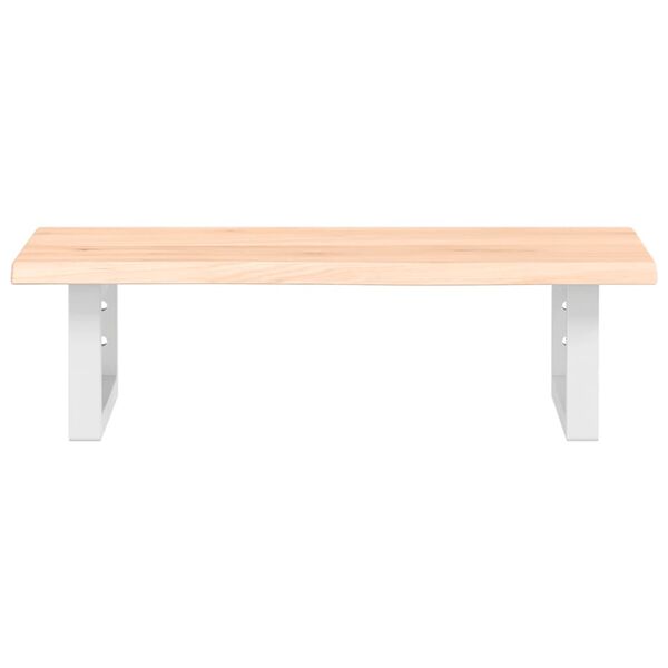 vidaXL Prateleira de parede p/ lavat&oacute;rio a&ccedil;o/madeira carvalho maci&ccedil;a