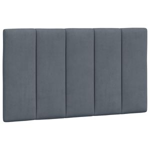 vidaXL Almofad&atilde;o de cabeceira Hanko 80 cm veludo cinzento-escuro