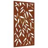 vidaXL Decora&ccedil;&atilde;o p/muro jardim 105x55cm a&ccedil;o corten design folhas bambu