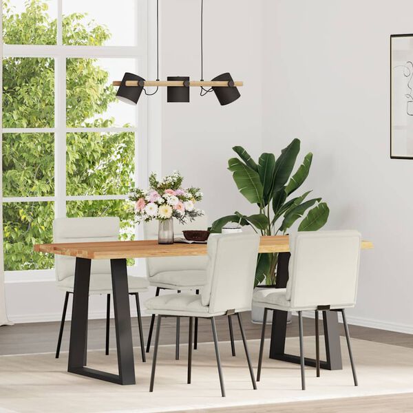 vidaXL Cadeiras de jantar 4 pcs veludo cor creme