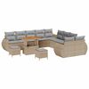 vidaXL Conjunto de Sof&aacute; de Jardim 13 unid. Bege vime PE