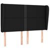 vidaXL Cabeceira de cama c/ abas tecido 147x23x118/128 cm preto