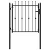vidaXL Port&atilde;o de Cerca ASTEN 100 x 100 cm Metal Preto Tranc&aacute;vel