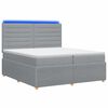 vidaXL Cama Box com LED e Colch&atilde;o Cinzento-claro 200 x 200 cm Tecido