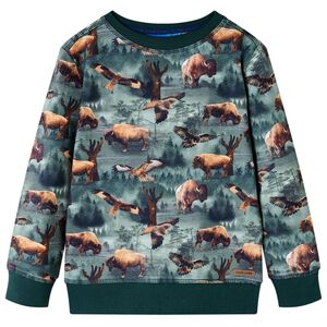 Sweatshirt para crian&ccedil;a verde-escuro 92