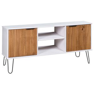 vidaXL M&oacute;vel de TV New York madeira pinho maci&ccedil;a clara e branco