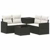 vidaXL Conjunto de Sof&aacute;s 6 unid. Preto e Branco Creme