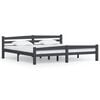 vidaXL Estrutura de cama 200x200 cm pinho maci&ccedil;o cinzento-escuro