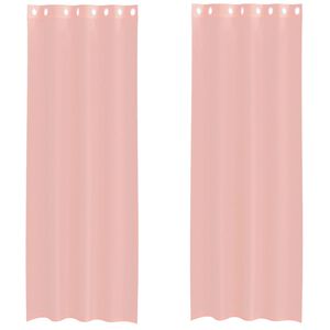vidaXL Cortinas de voile com ilh&oacute;s 2 pcs rosa 140x260 cm
